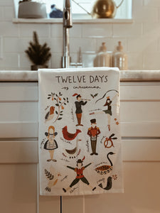 Twelve Days of Christmas Tea Towel (Set of Two)