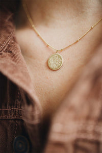 Holy Family Floral Necklace - 14K Gold Filled