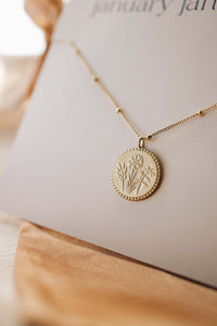 Holy Family Floral Necklace - 14K Gold Filled